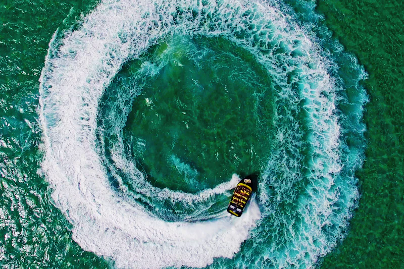 Jet boat from above